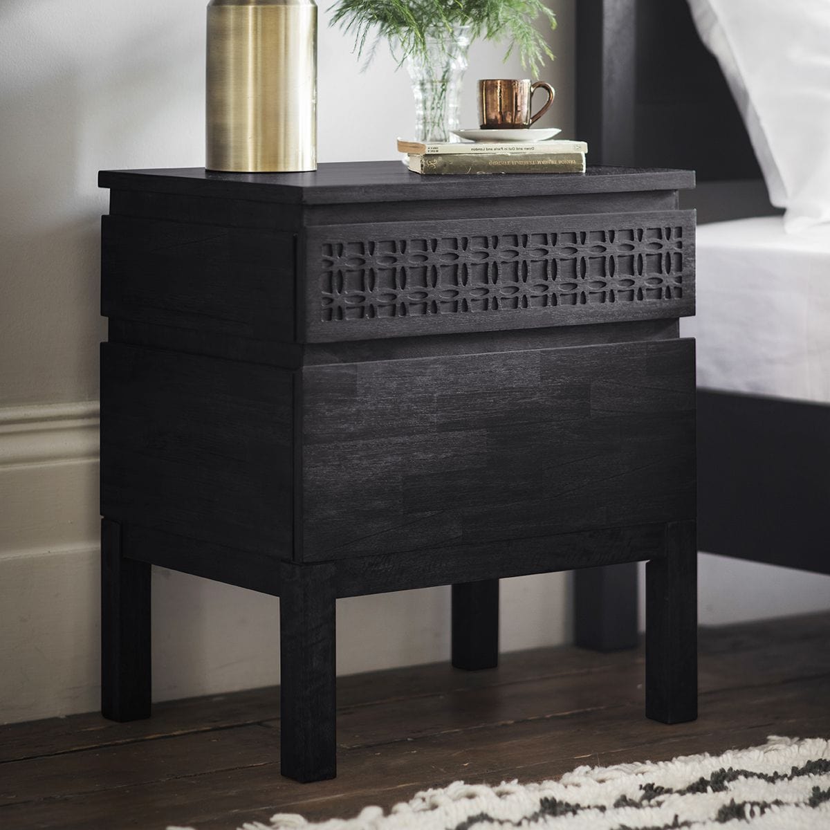 Boho Bedside 2 Drawer Chest - Colour Options Gallery Direct Homebound