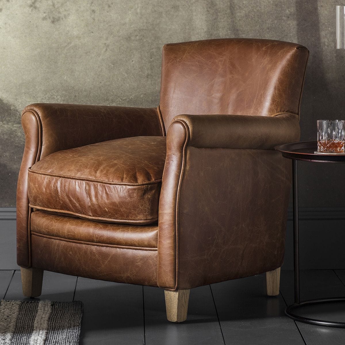 Mr. Paddington Chair Vintage Brown Leather Gallery Direct Homebound