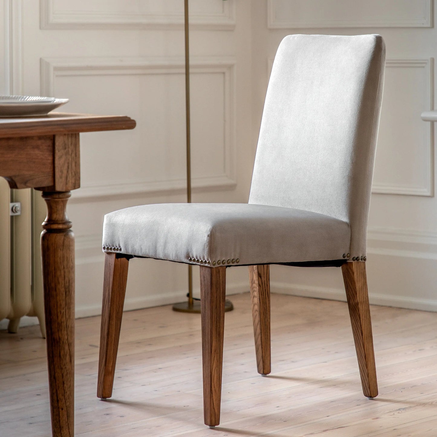 Highgrove Chair Dove Velvet (2pk) Gallery Direct Homebound