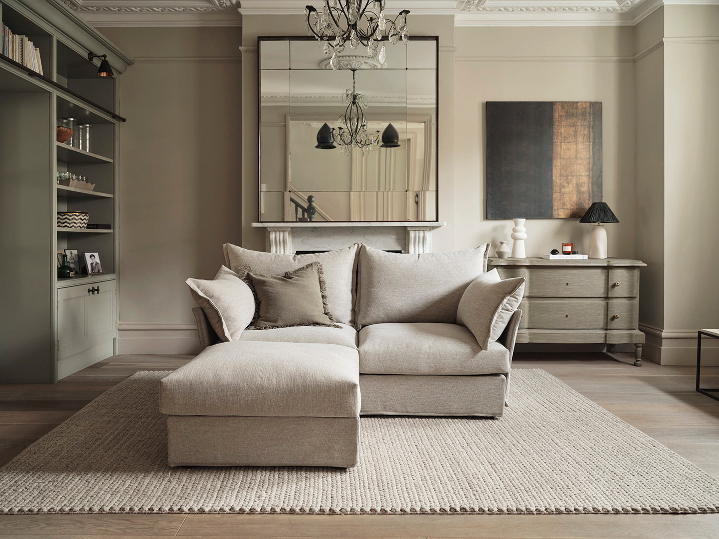 Model 06 2 Seater Chaise Sofa Linen