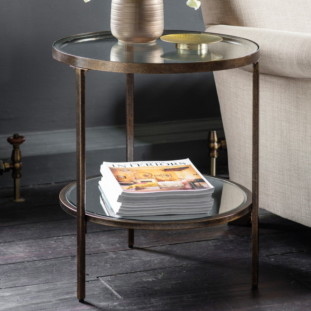 Coltrane Side Table Bronze lifestyle