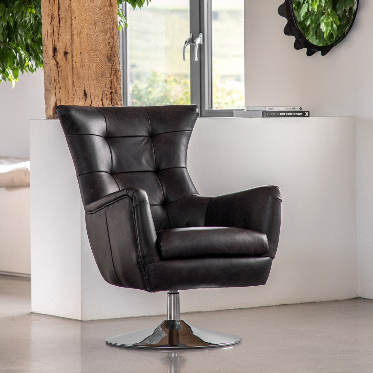 Exmoor Swivel Chair Black lifestyle