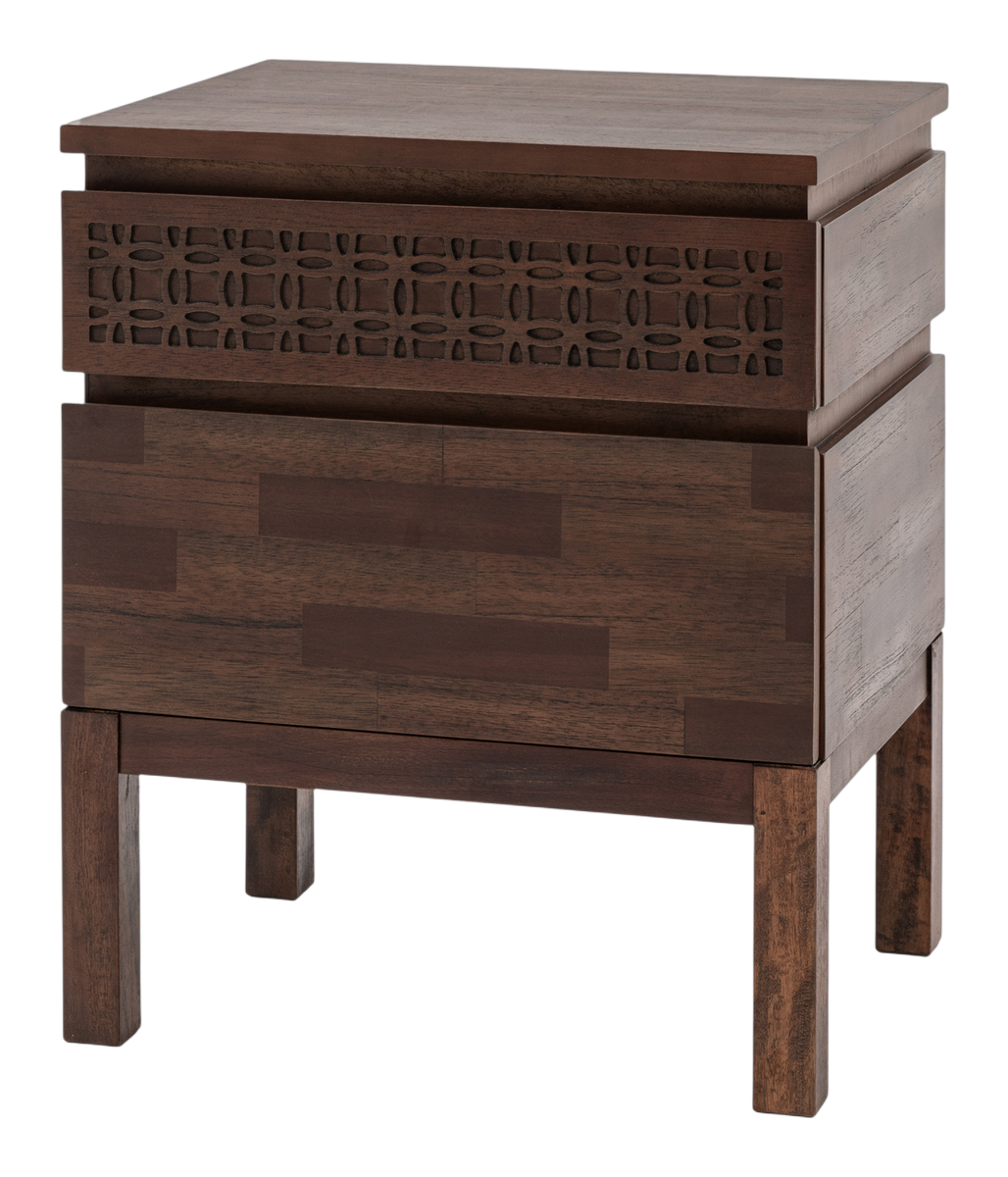 Kahlo 2 Drawer Chest Bedside Table Brown