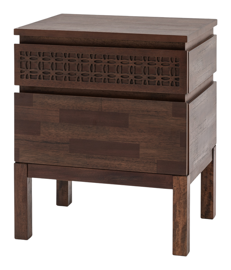Kahlo 2 Drawer Chest Bedside Table Brown