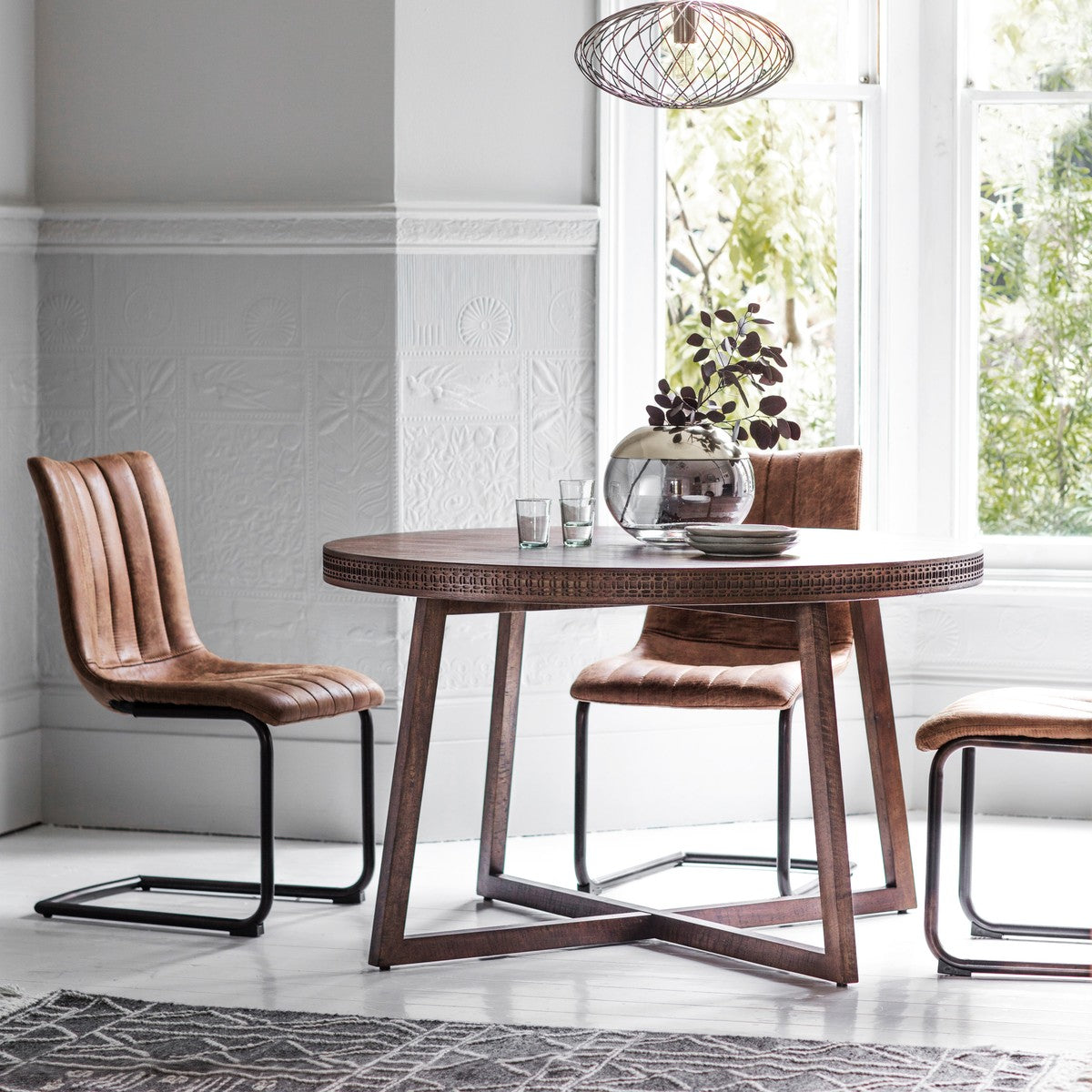Kahlo Round Dining Table Brown lifestyle