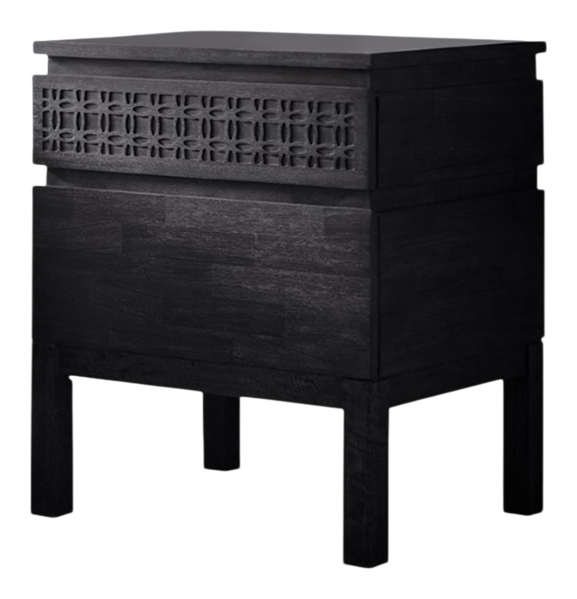Kahlo 2 Drawer Chest Bedside Table Black