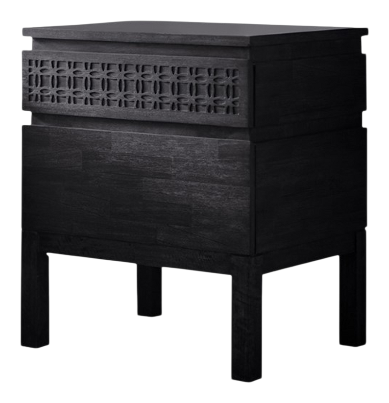 Kahlo 2 Drawer Chest Bedside Table Black