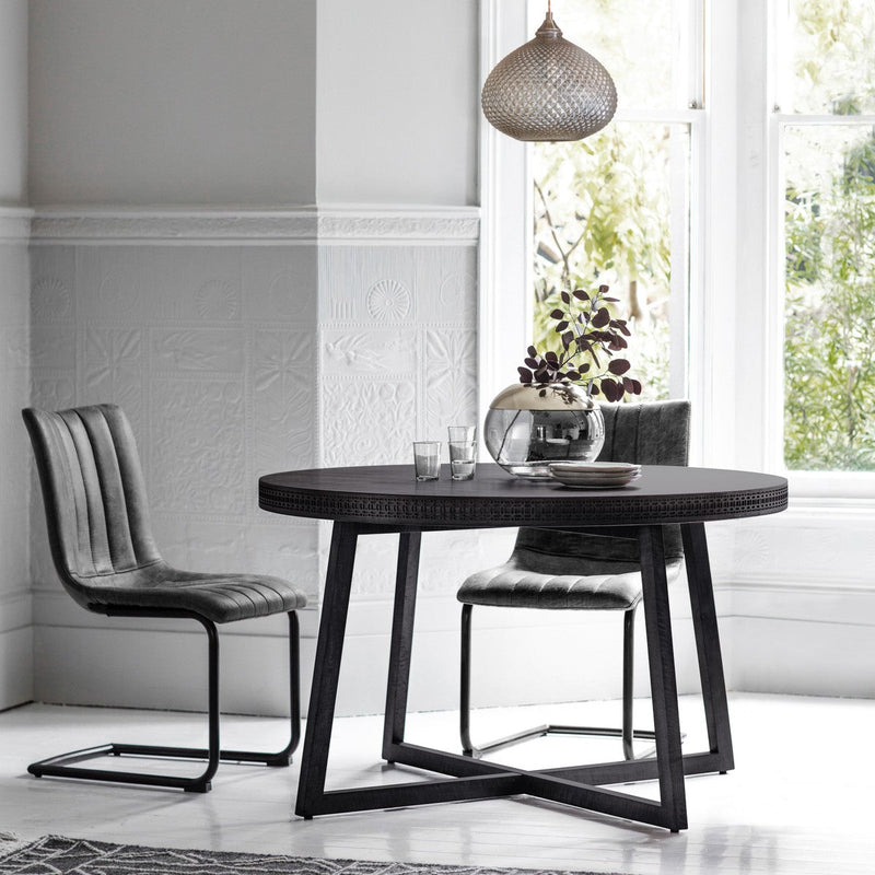 Kahlo Round Dining Table Black lifestyle