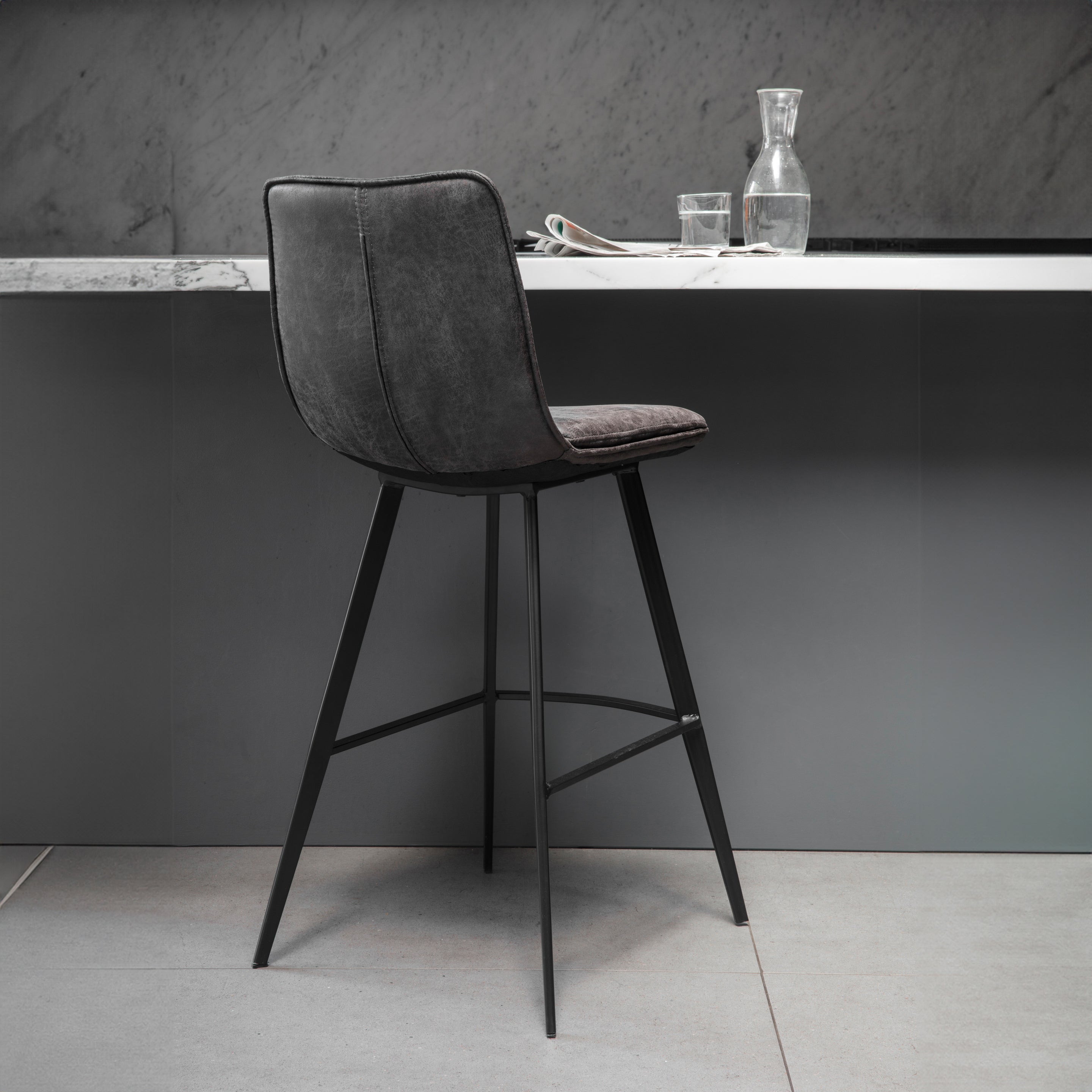 Pediment Stool Grey lifestyle