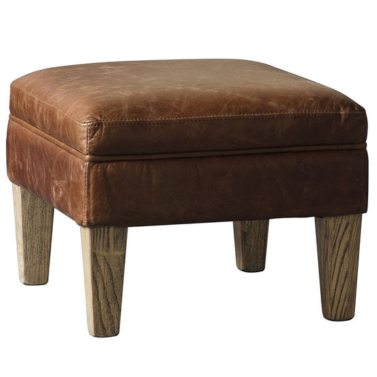 Mr. Paddington Stool Vintage Brown Leather Gallery Direct Homebound