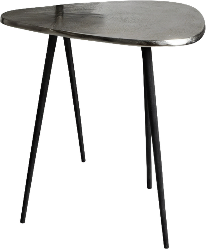 Lacquer Side Table Black / Silver