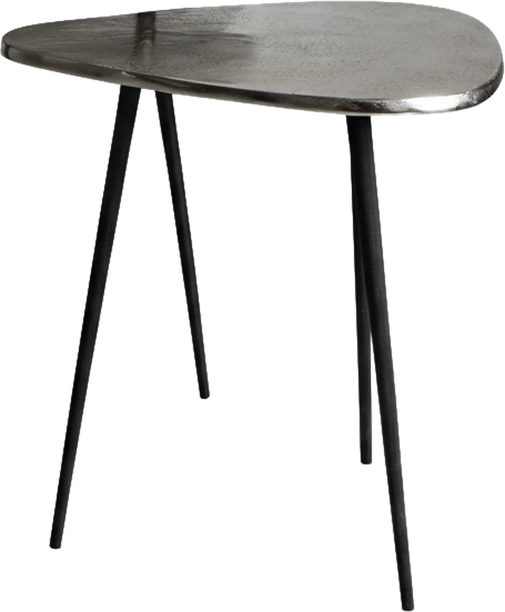 Lacquer Side Table Black / Silver