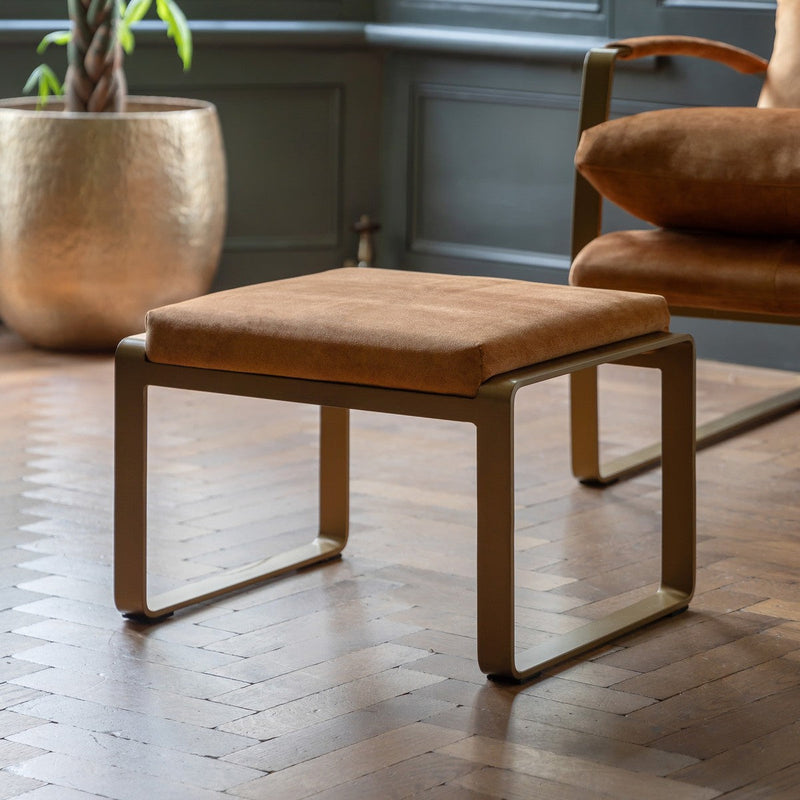 Atlas Footstool Ochre lifestyle
