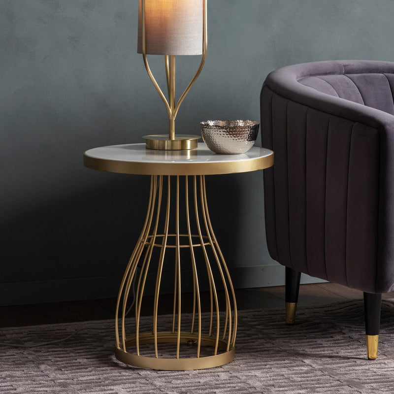 Lowry Side Table Champagne lifestyle