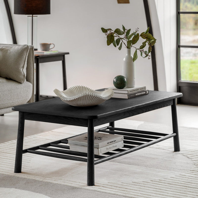 Mondrian Rectangular Coffee Table Black lifestyle