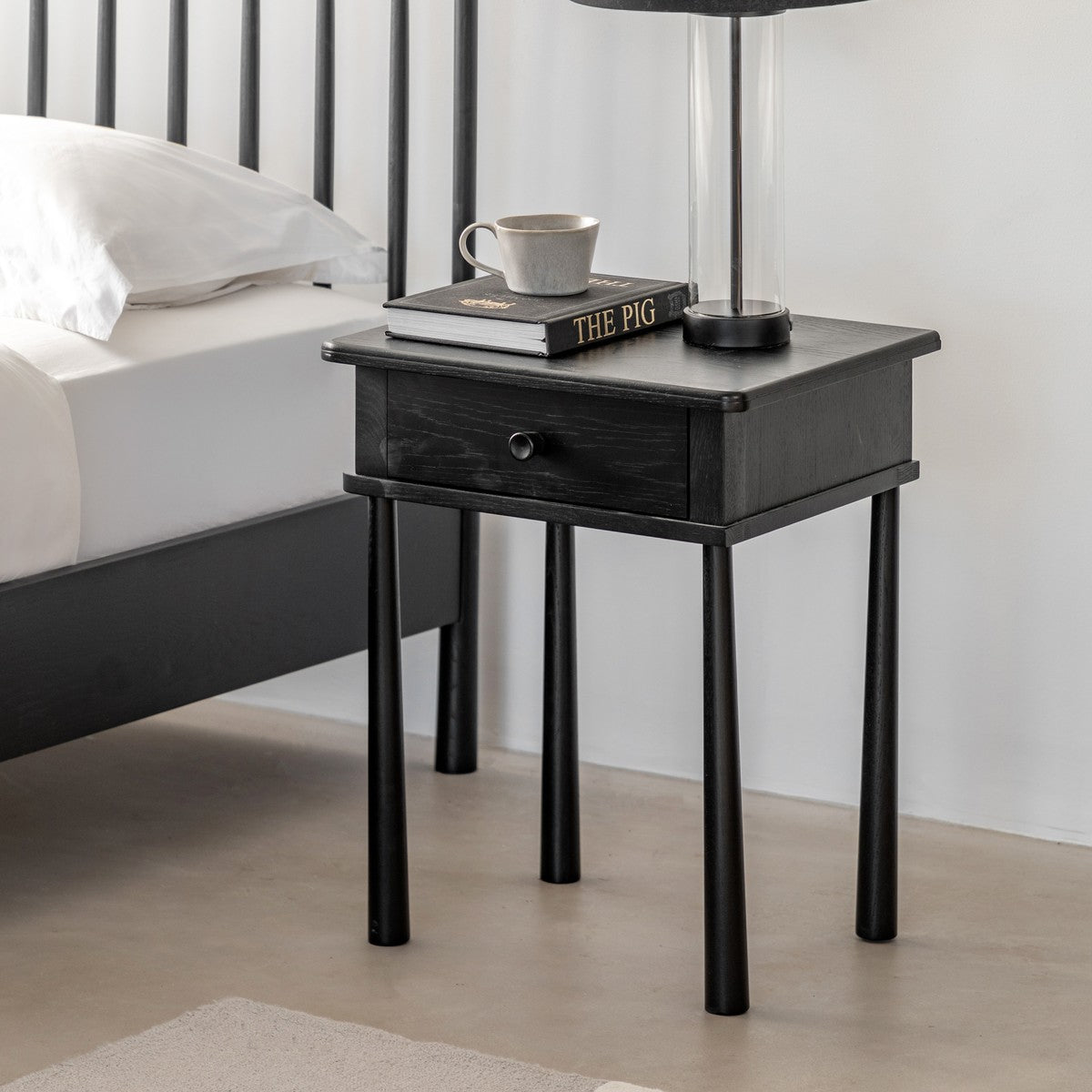 Mondrian Bedside Table Black lifestyle