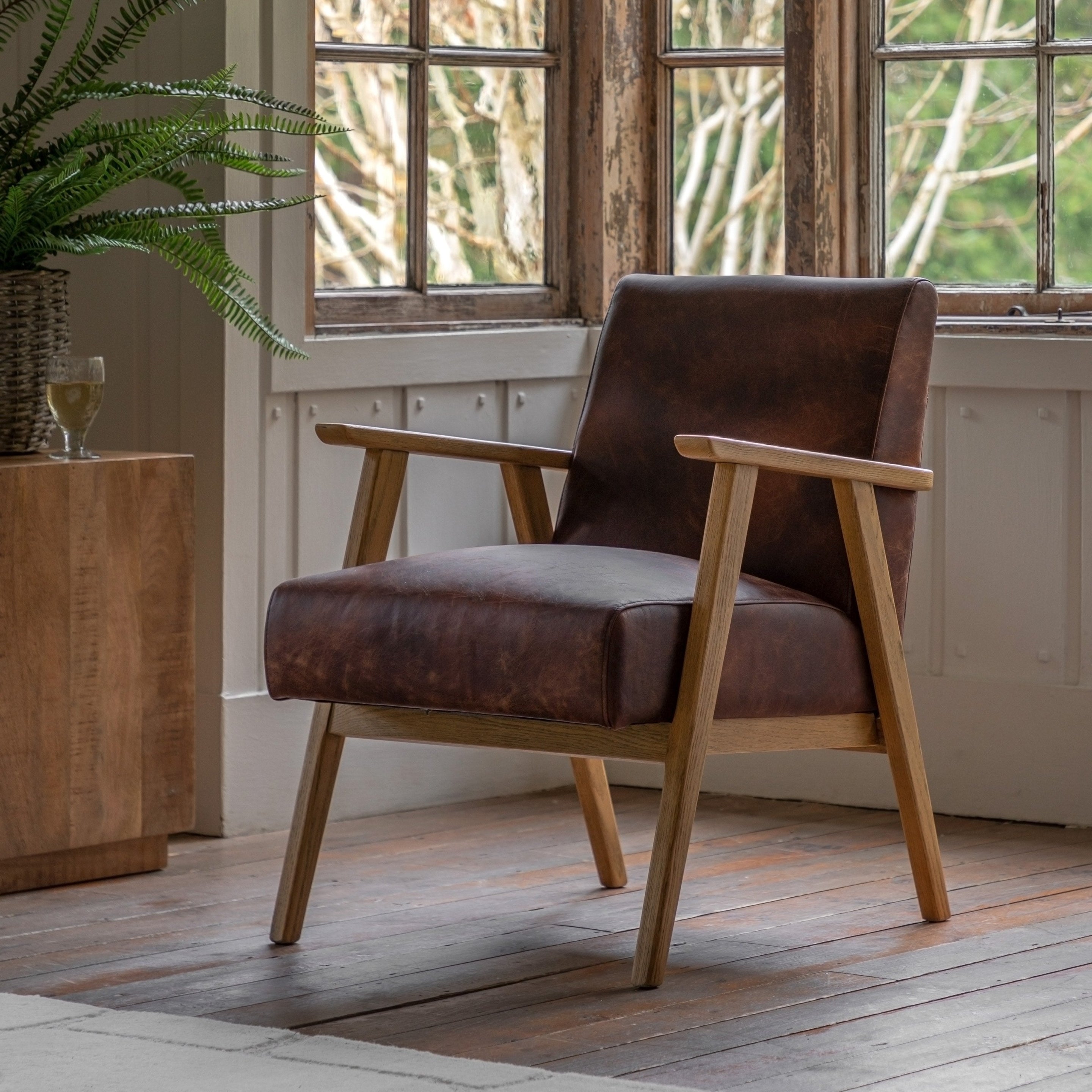 Porthcurno Armchair Vintage Brown lifestyle