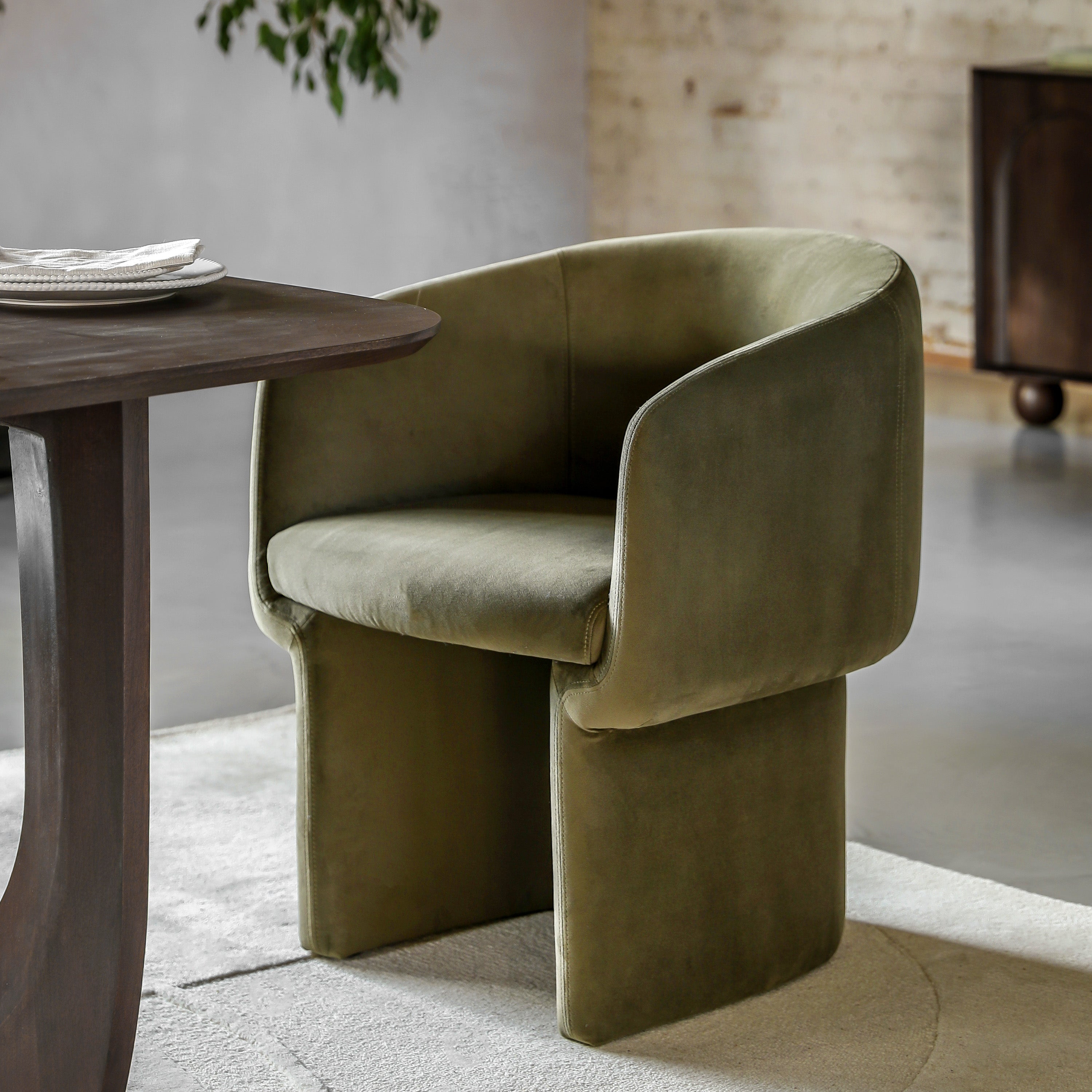 Odin Dining Chair Moss Green lifestyle