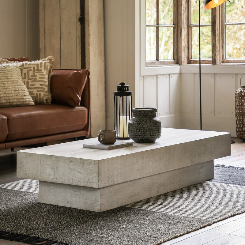 Homestead Coffee Table Whitewash lifestyle