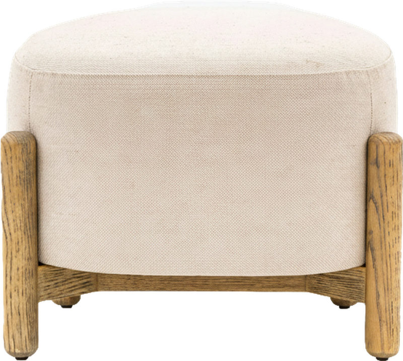 Velour Footstool Natural