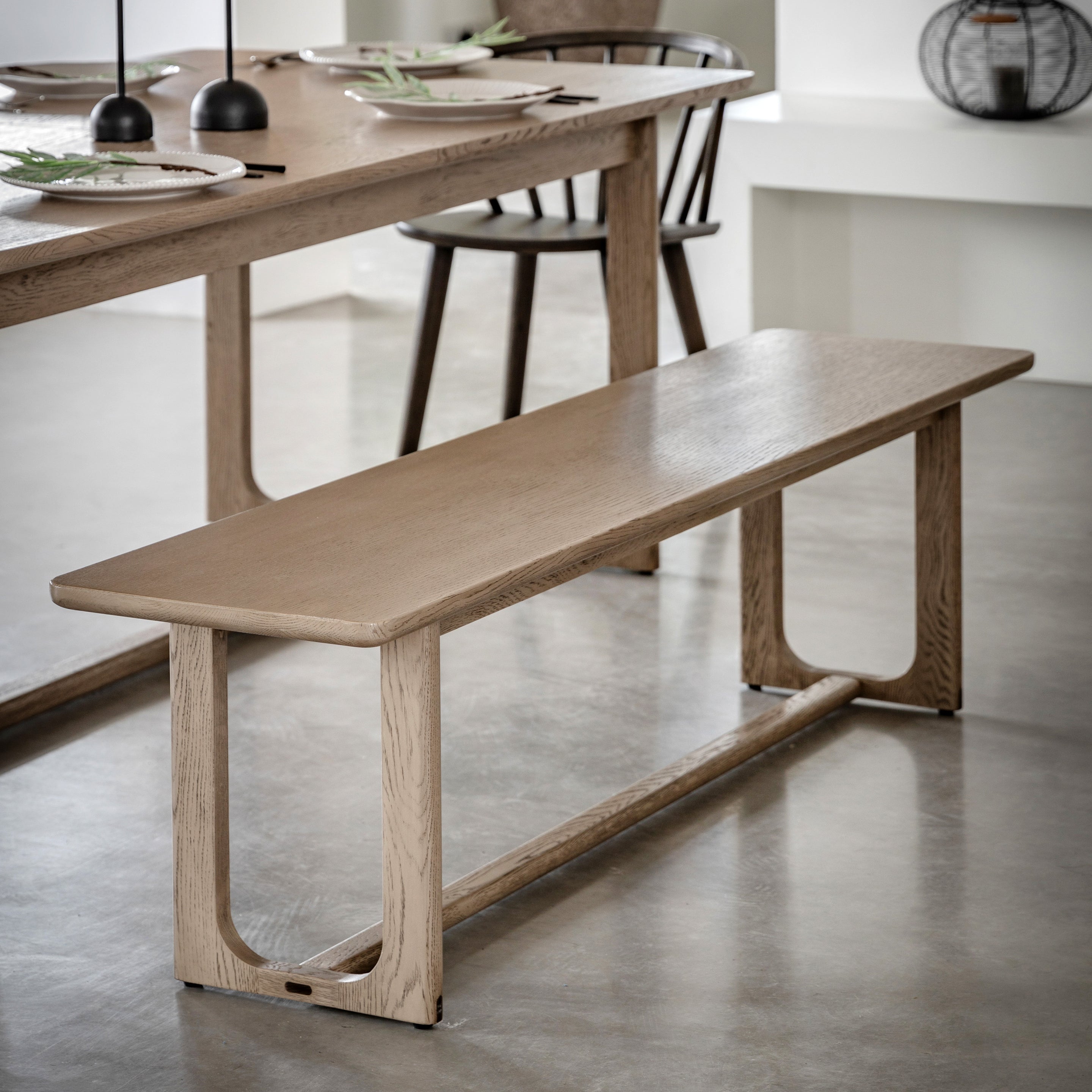 Shaker Dining Bench Smoked lifestyle