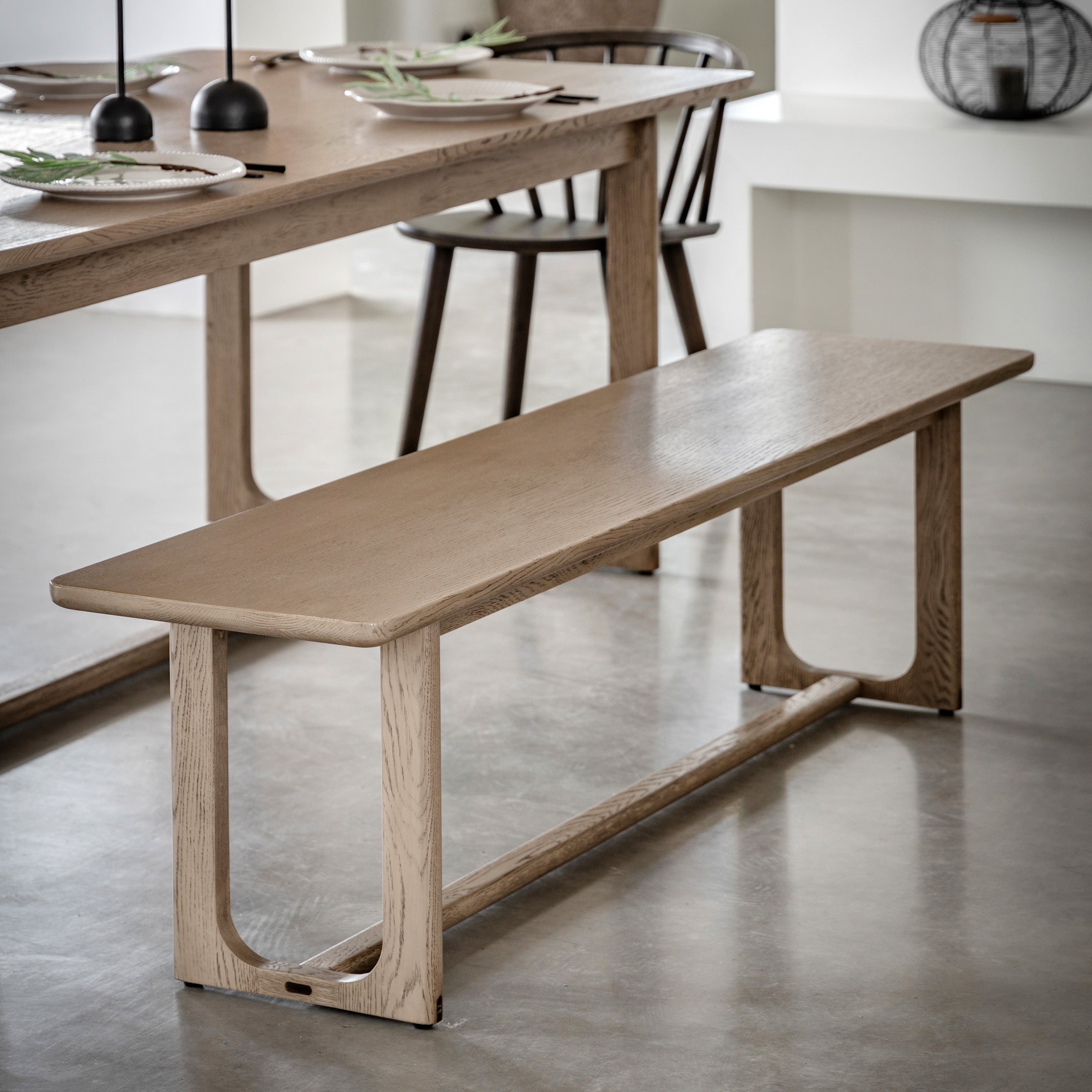 Shaker Dining Bench Smoked lifestyle