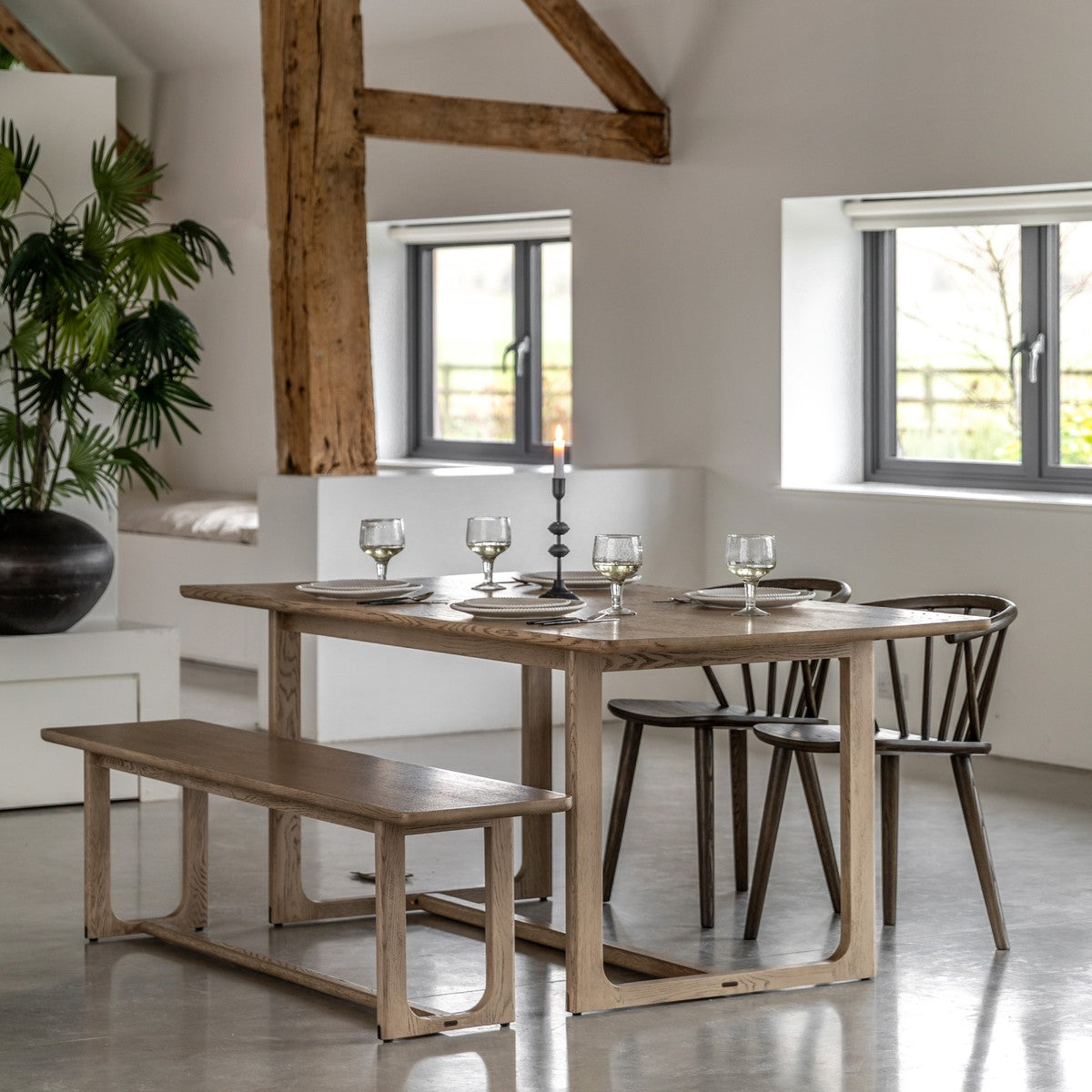 Shaker Dining Table Smoked lifestyle