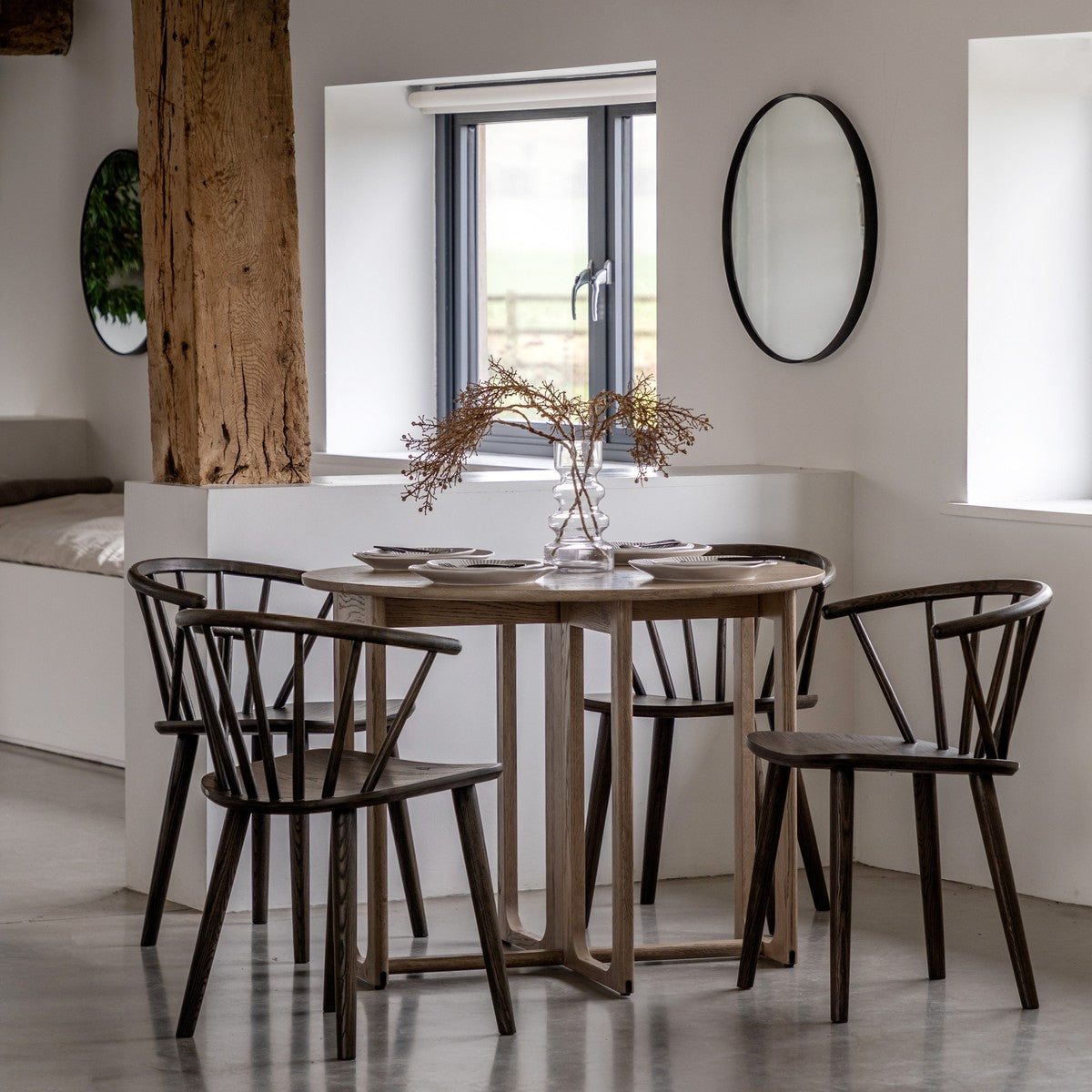 Shaker Folding Dining Table Smoked lifestyle