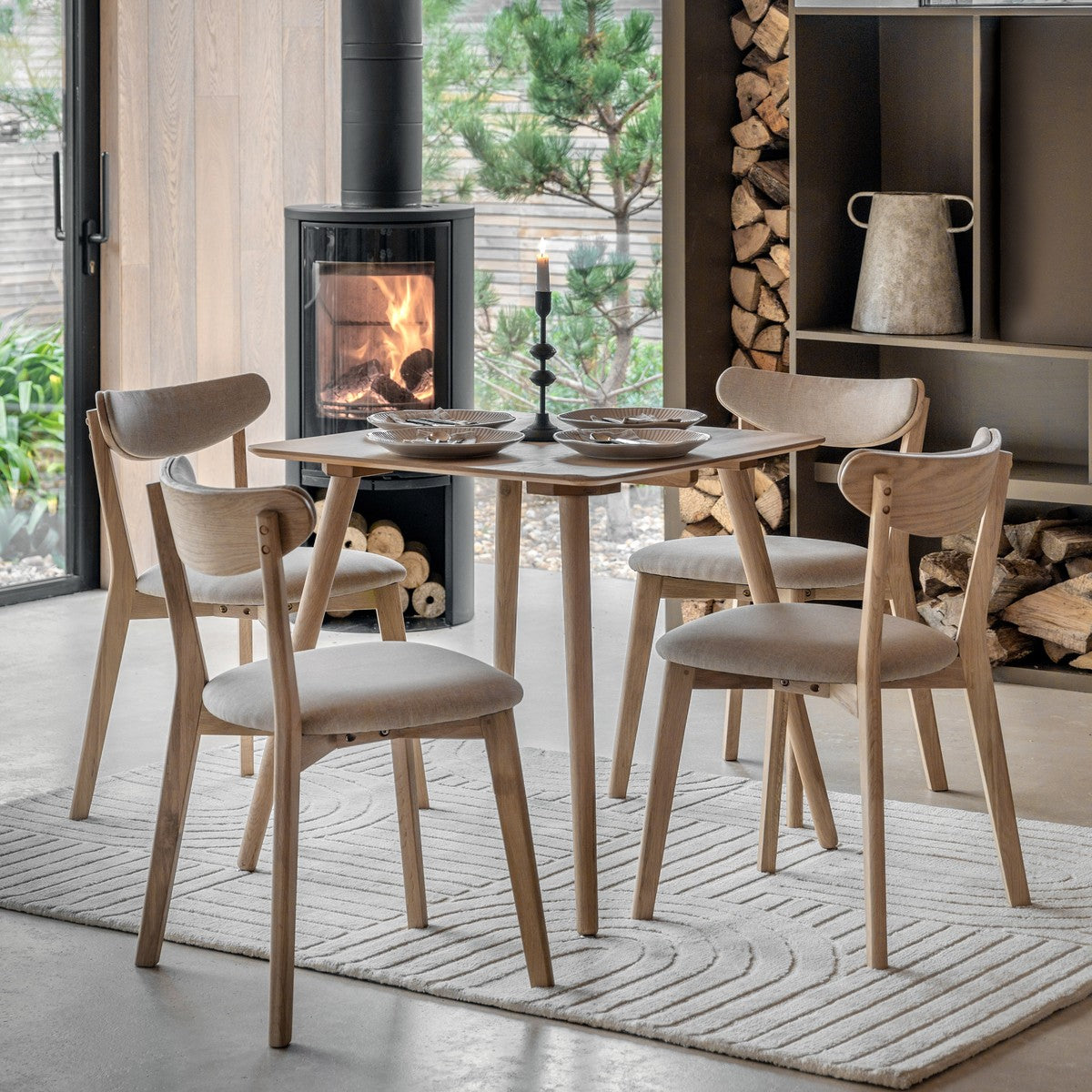 Tudor Square Dining Table Natural lifestyle