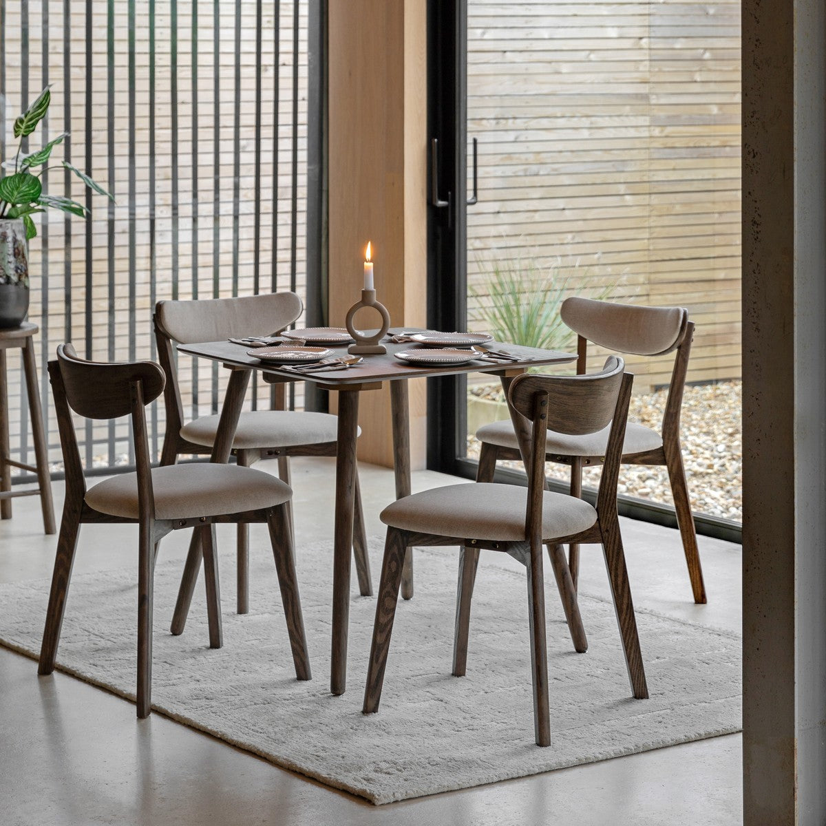 Tudor Square Dining Table Smoked lifestyle