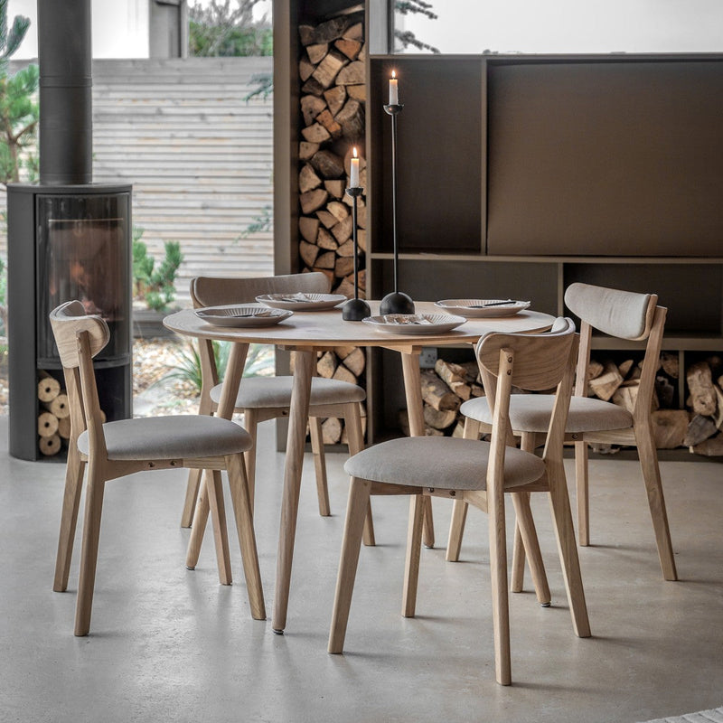 Tudor Round Dining Table Natural lifestyle