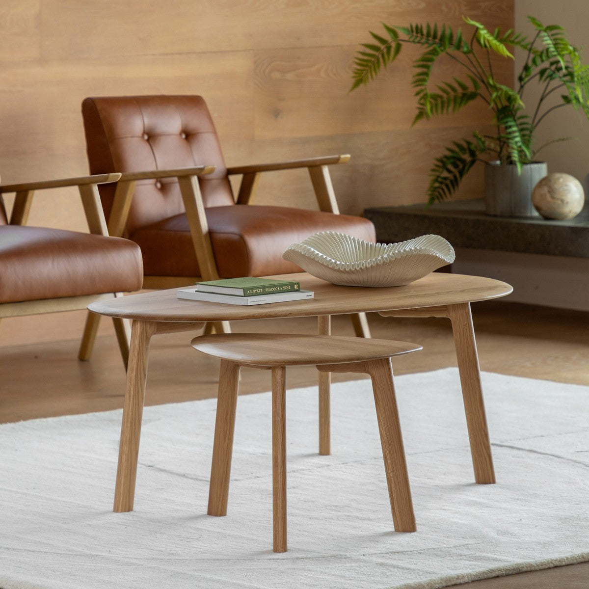 Seville Nest of Tables Oak lifestyle