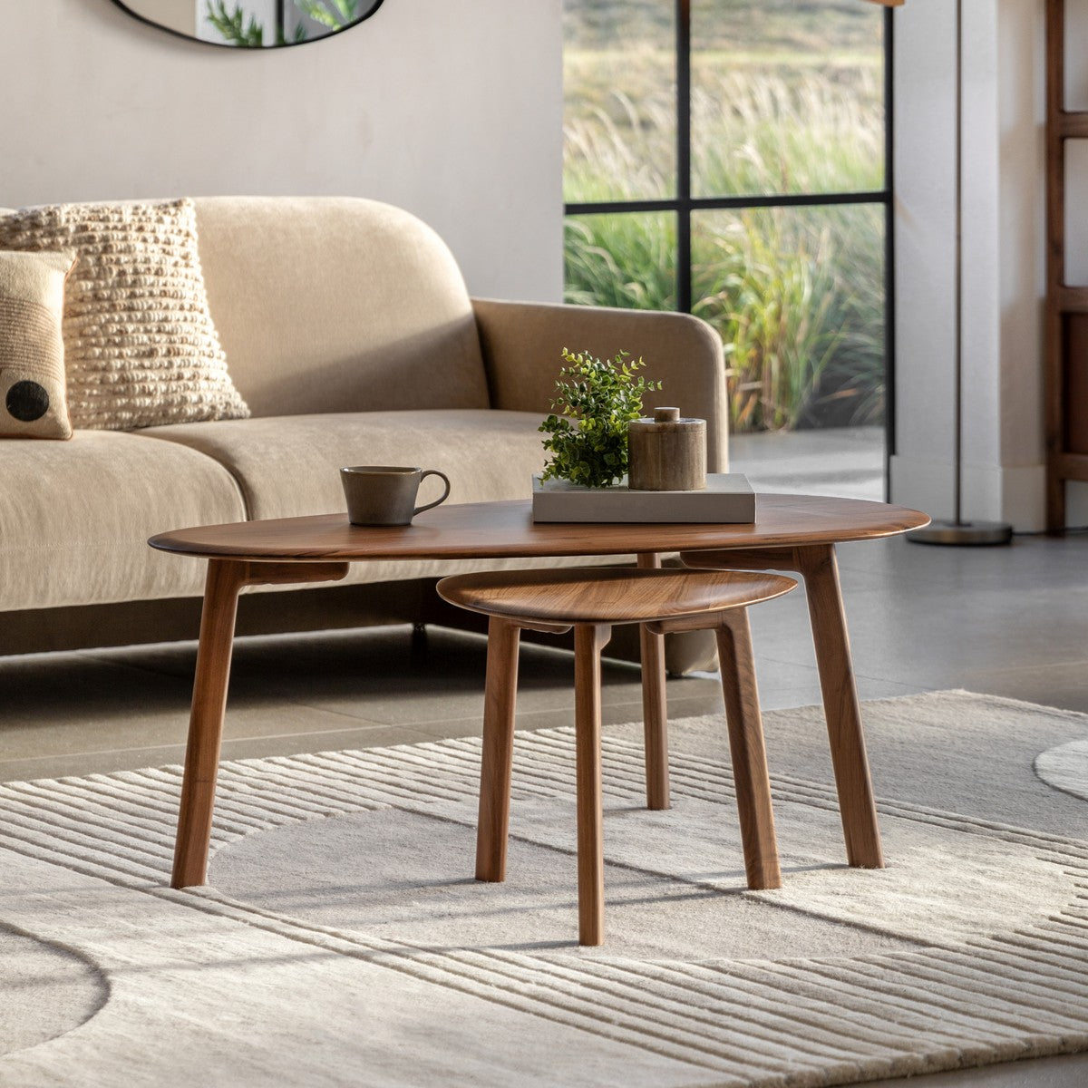 Seville Nest of Tables Walnut lifestyle