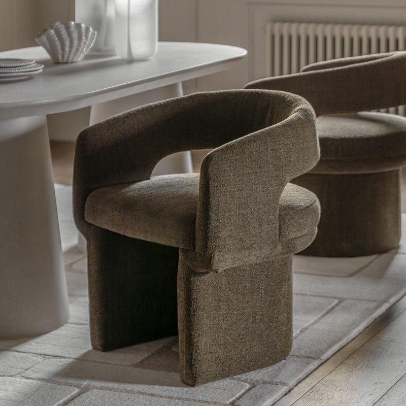 Joyce Dining Chair Green Boucle lifestyle