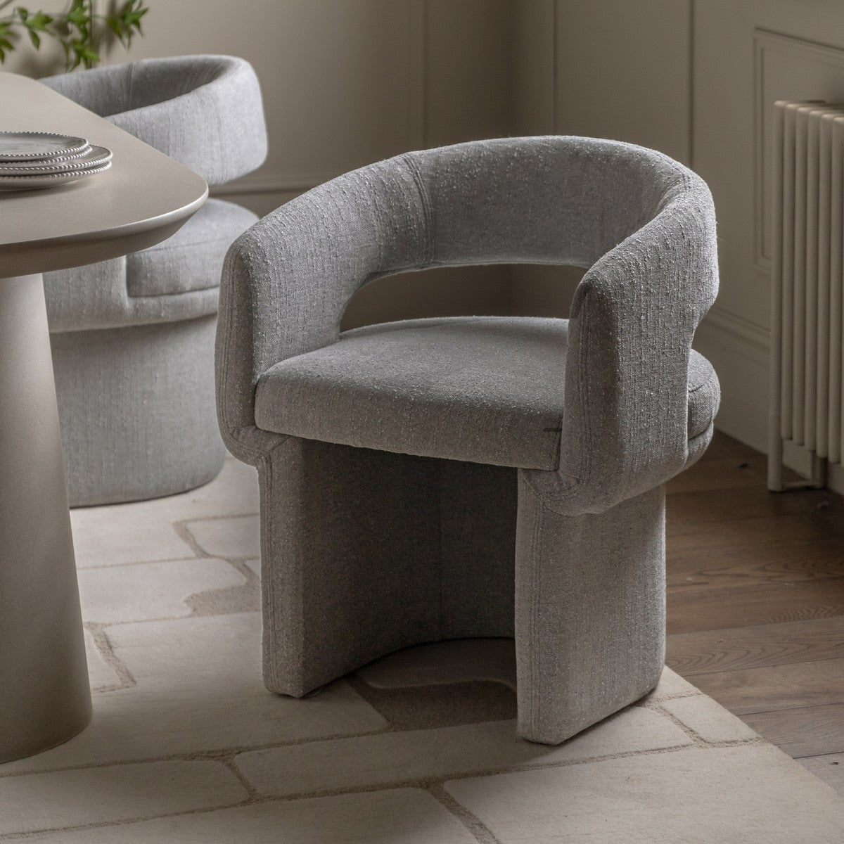 Joyce Dining Chair Grey Boucle lifestyle