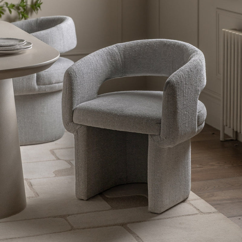 Joyce Dining Chair Grey Boucle lifestyle