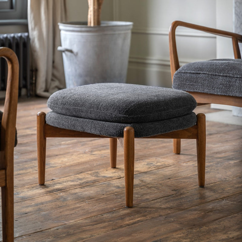 Apollo Footstool Charcoal Boucle lifestyle