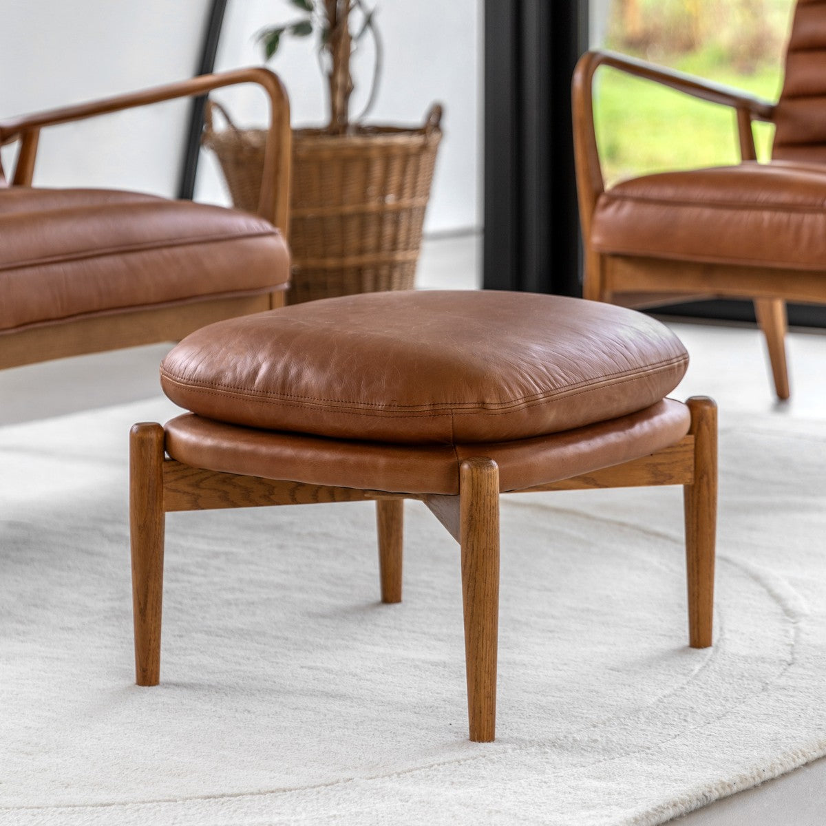 Apollo Footstool Antique Brown lifestyle