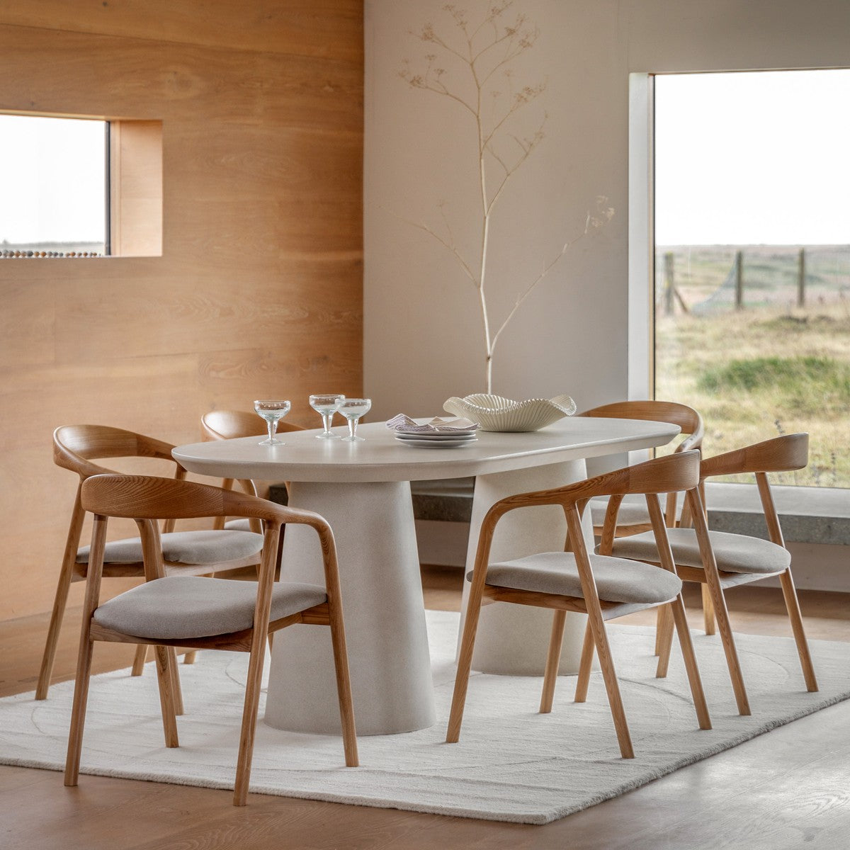Dulwich Dining Table (Oval) Linen lifestyle