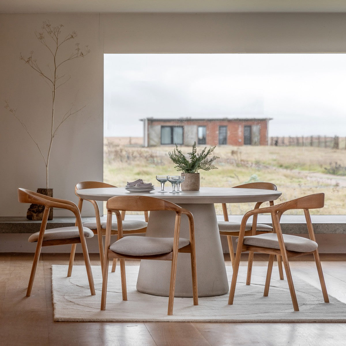Dulwich Dining Table (Round) Linen lifestyle