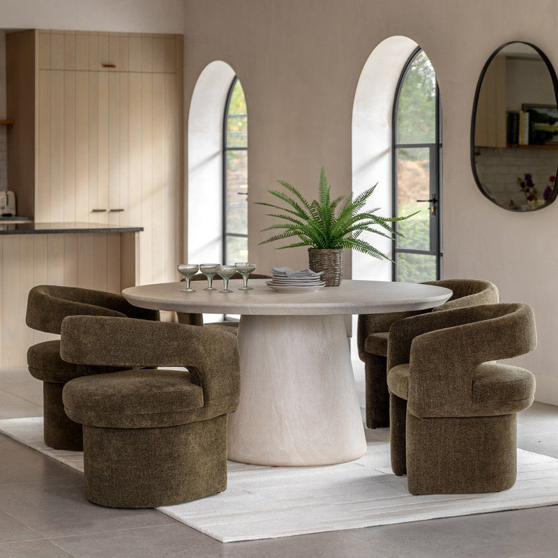 Dulwich Dining Table (Round) Travertine lifestyle