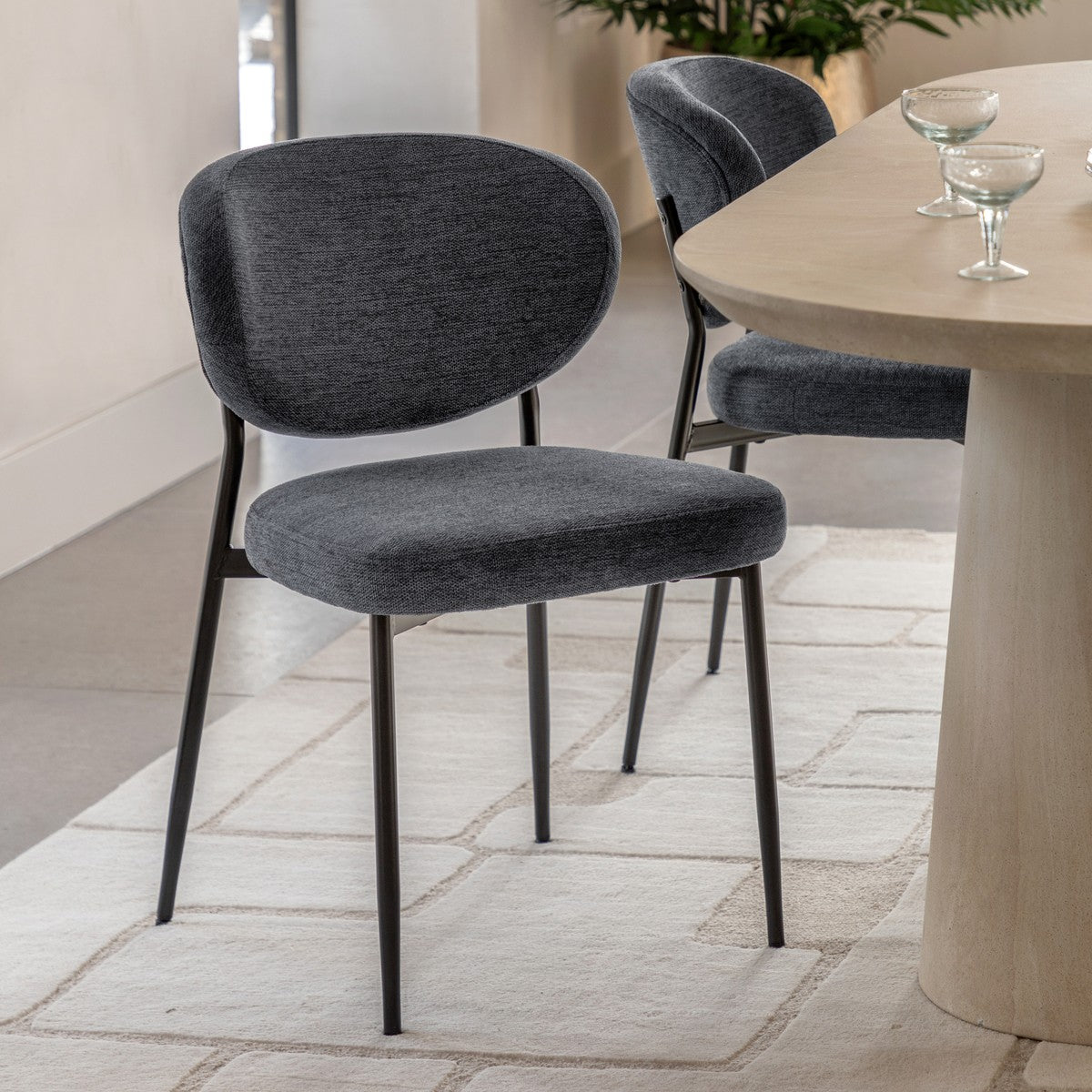 Cezanne Dining Chair Charcoal lifestyle