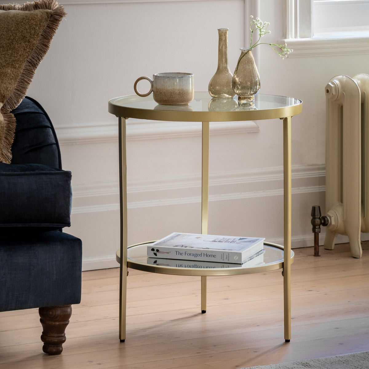 Coltrane Side Table Champagne lifestyle