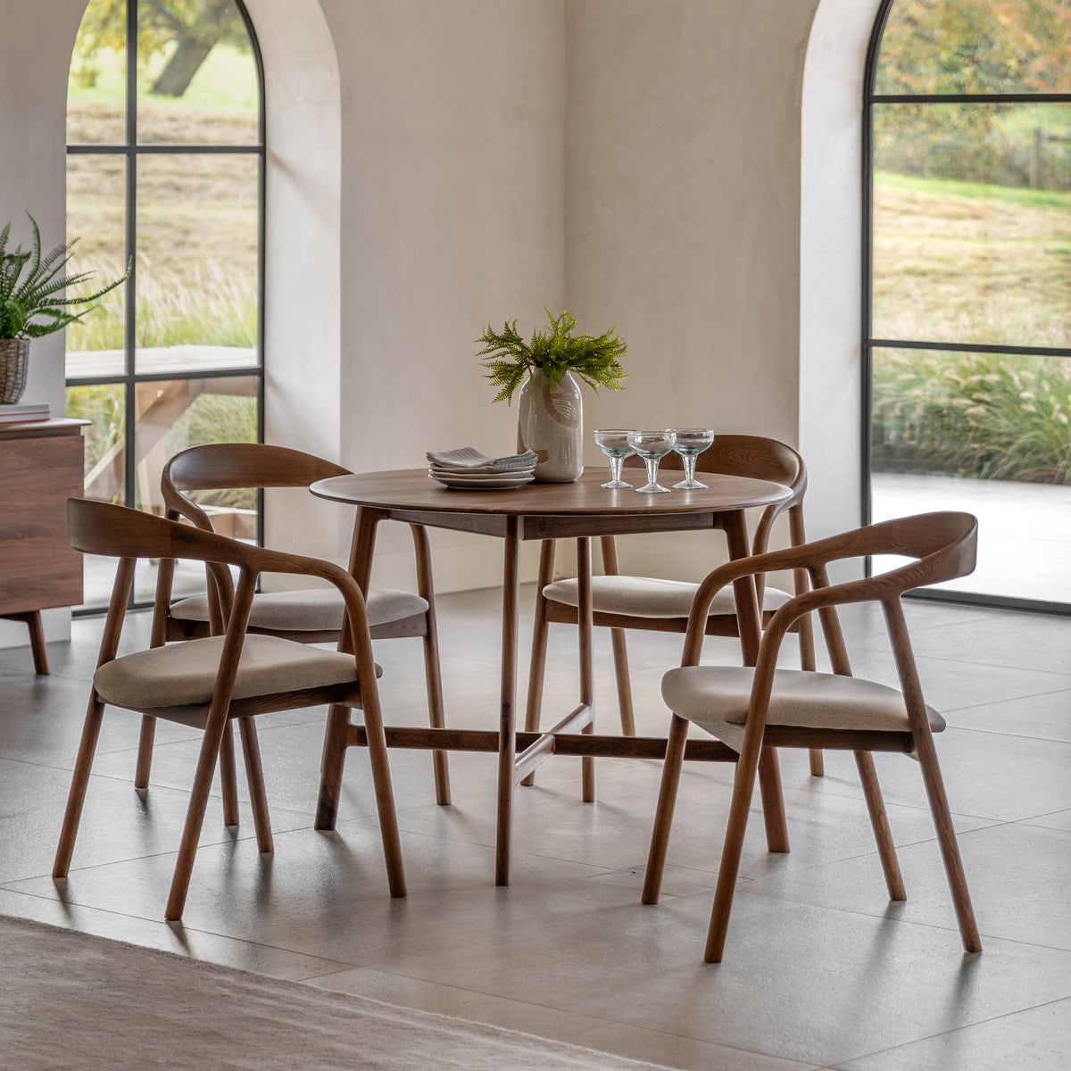Seville Dining Table (Round) Walnut lifestyle