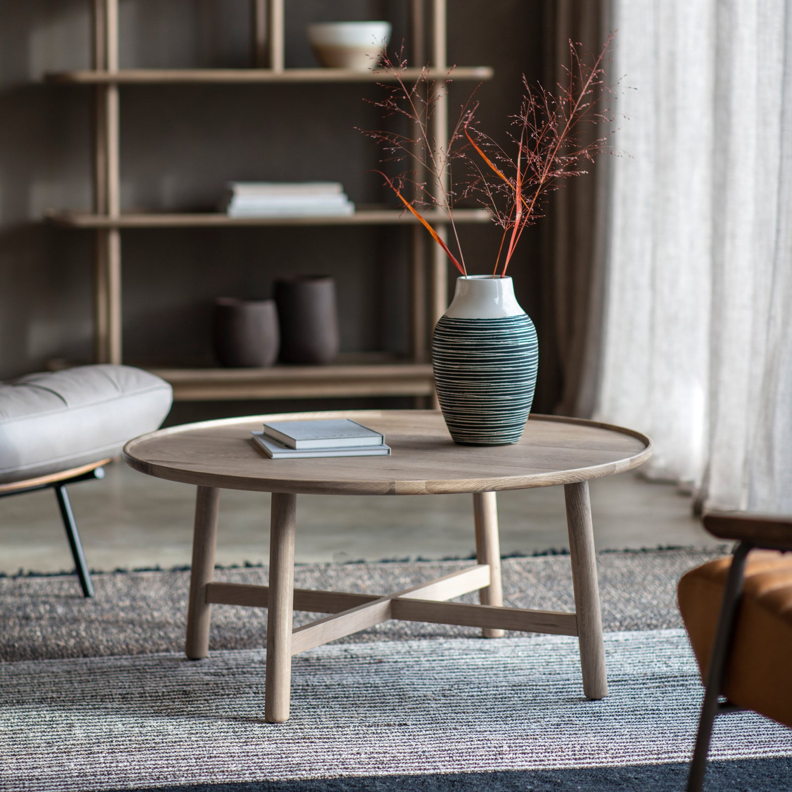 Morris Round Coffee Table Grey lifestyle