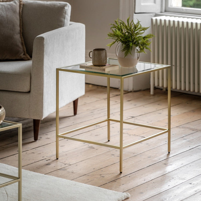 Ruskin Side Table Champagne lifestyle