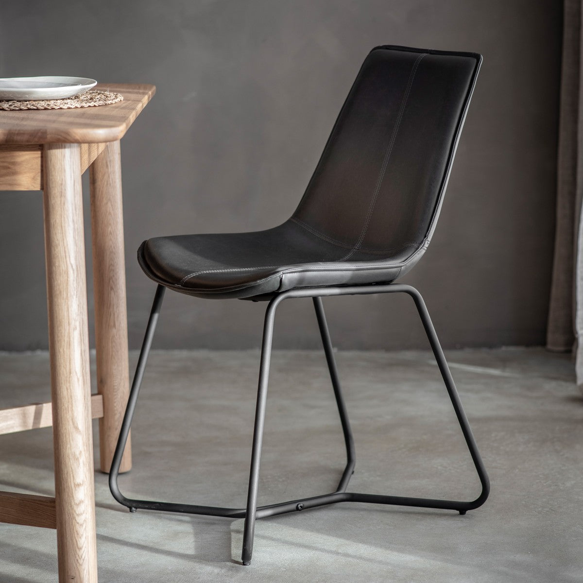 Edison Dining Chair Charcoal lifestyle
