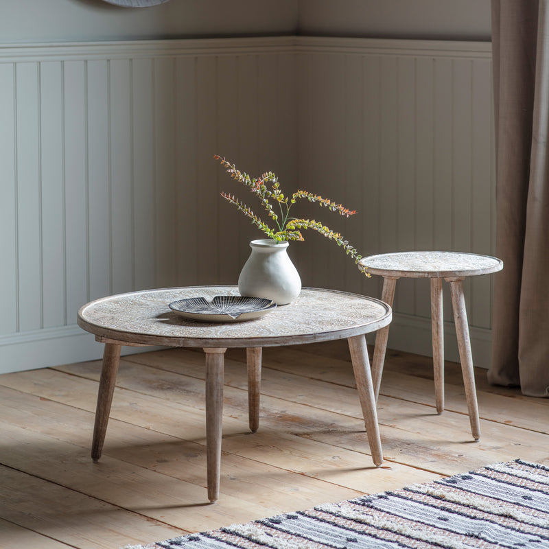 Maharaja Side Table Natural White lifestyle