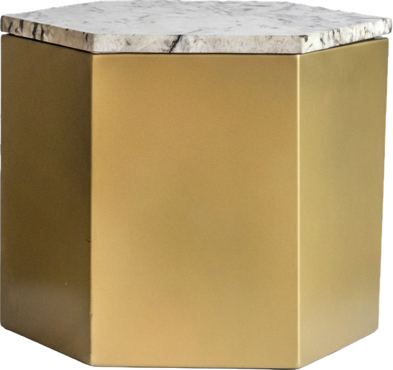 Limone Side Table Gold / White
