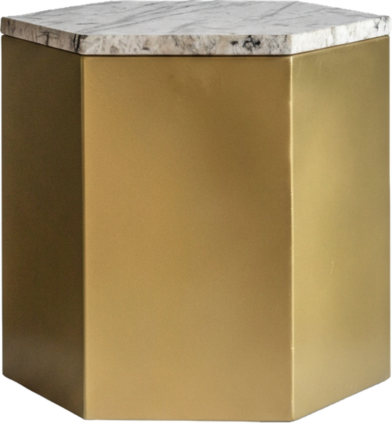 Limone Side Table Gold / White